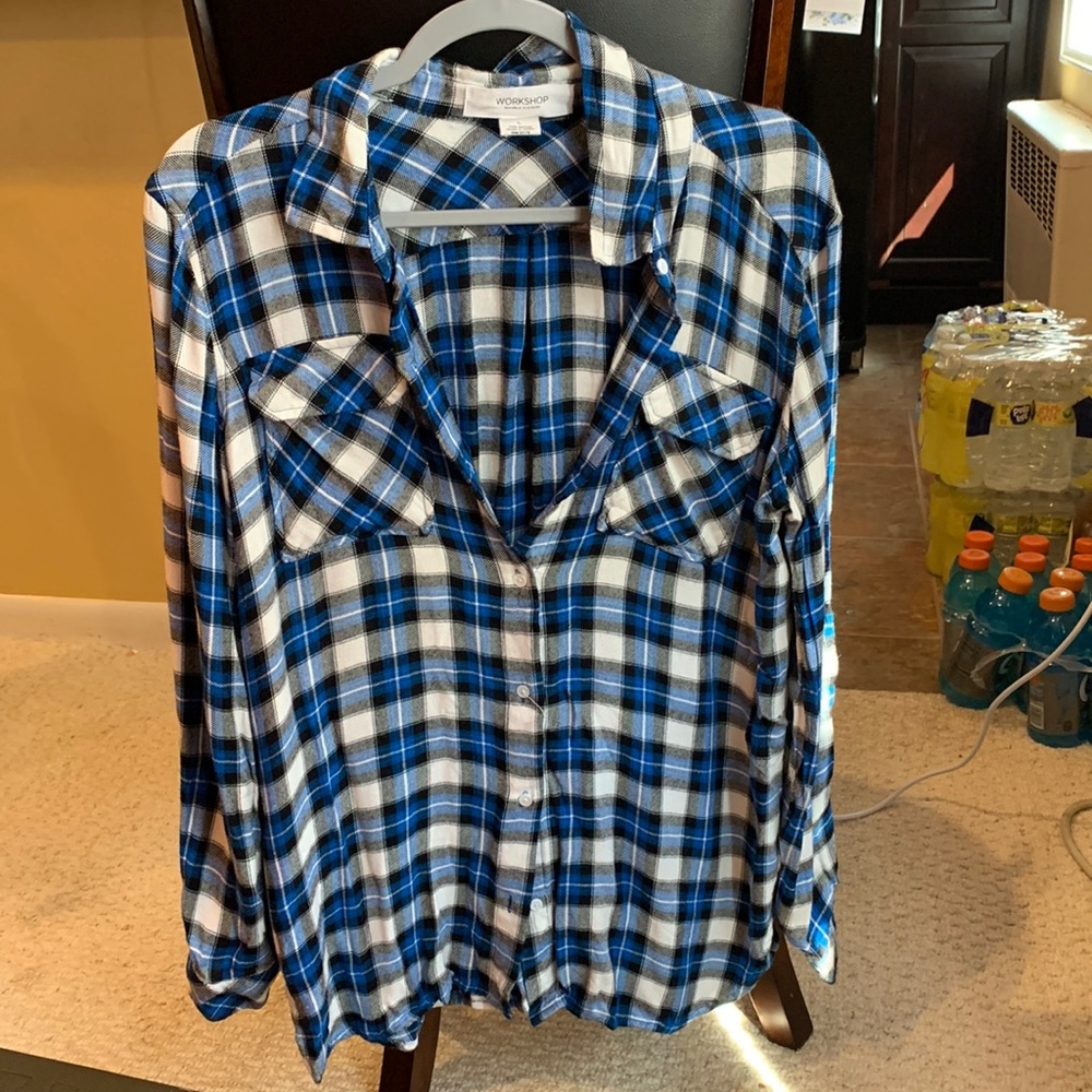 Blue and white flannel